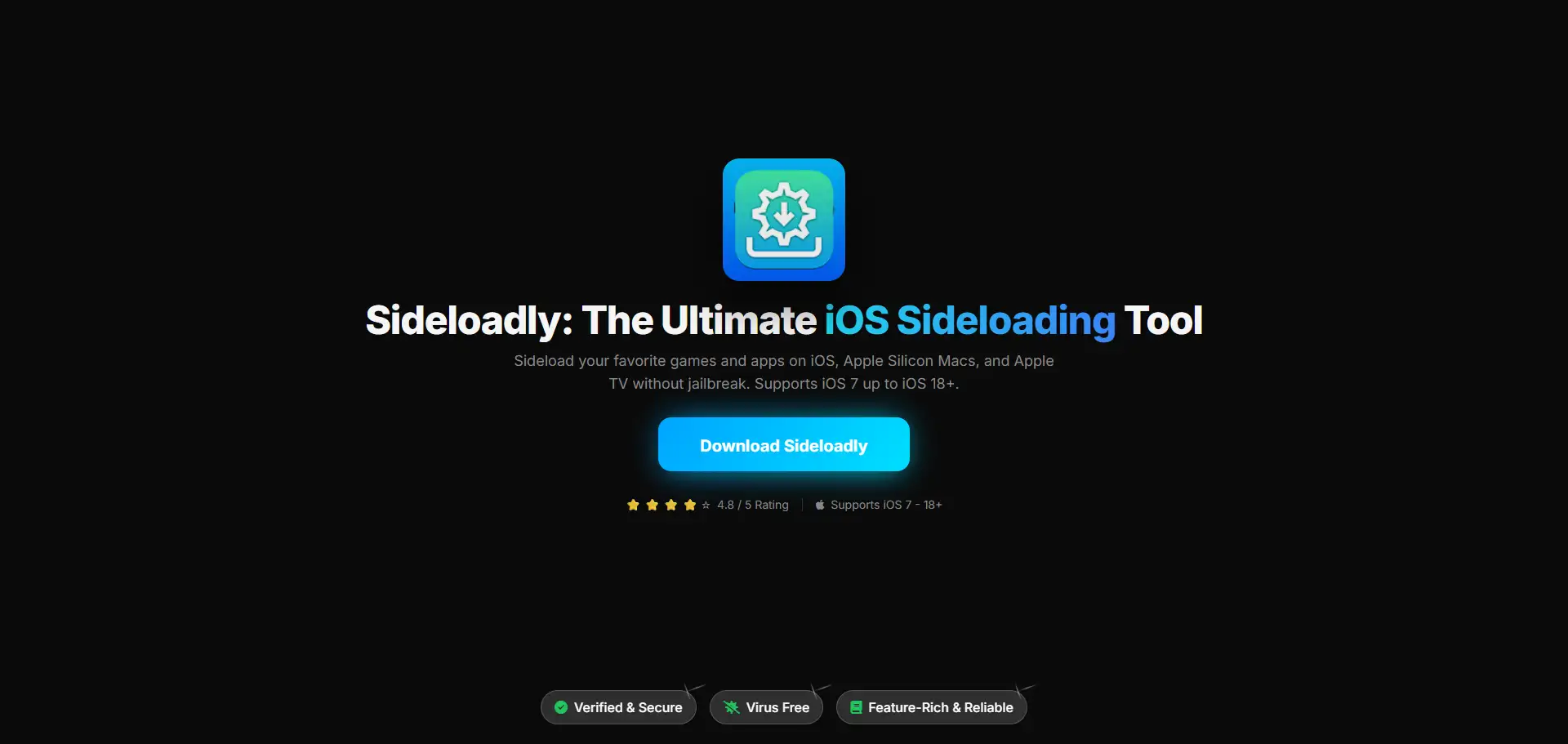 Screenshot of the Sideloadly main interface on Windows, showing an IPA file ready to be sideloaded to a connected iPhone.